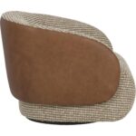 Camie Swivel Lounge Chair - Torched Meringue / Cognac Leather 112768 112768 CAMIE SWIVEL LOUNGE CHAIR TORCHED MERINGUE COGNAC LEATHER 22