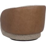 Camie Swivel Lounge Chair - Torched Meringue / Cognac Leather 112768 112768 CAMIE SWIVEL LOUNGE CHAIR TORCHED MERINGUE COGNAC LEATHER 23