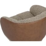 Camie Swivel Lounge Chair - Torched Meringue / Cognac Leather 112768 112768 CAMIE SWIVEL LOUNGE CHAIR TORCHED MERINGUE COGNAC LEATHER 26