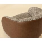 Camie Swivel Lounge Chair - Torched Meringue / Cognac Leather 112768 112768 CAMIE SWIVEL LOUNGE CHAIR TORCHED MERINGUE COGNAC LEATHER 6