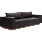 Anakin Sofa - Light Oak - Tuscany Warm Black Leather - Image 2
