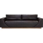 Anakin Sofa - Light Oak - Tuscany Warm Black Leather - Image 3