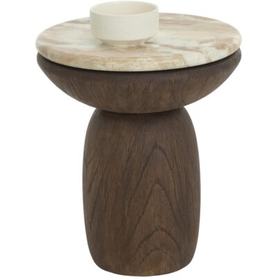 Orula End Table - Marble Look - Macchiato
