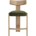 Horton Counter Stool - Rustic Oak - Forest Green 6 Horton Counter Stool - Rustic Oak - Forest Green - Image 2