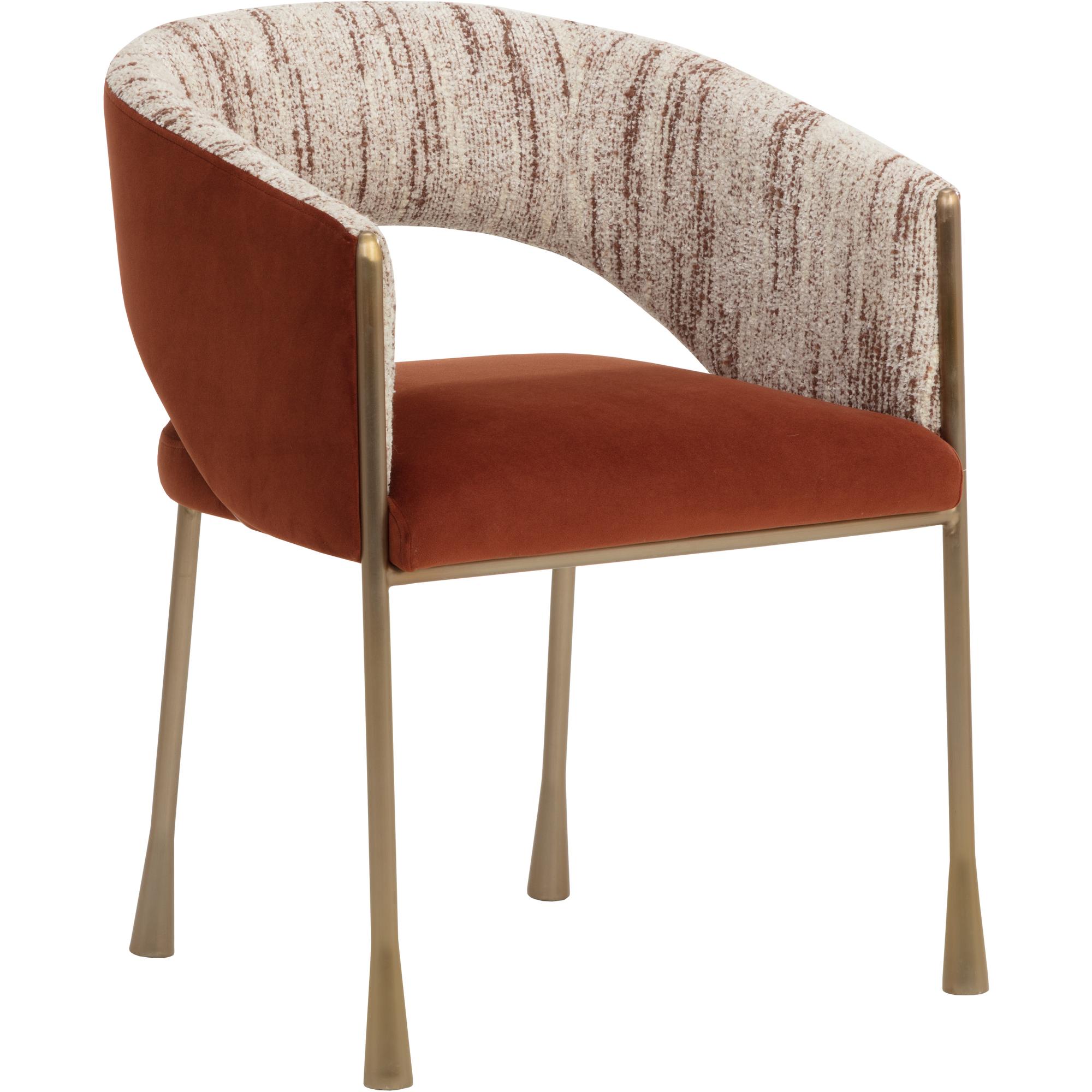 Jahara Dining Armchair - Meg Rust / Terri Nutmeg 1 Jahara Dining Armchair - Meg Rust / Terri Nutmeg