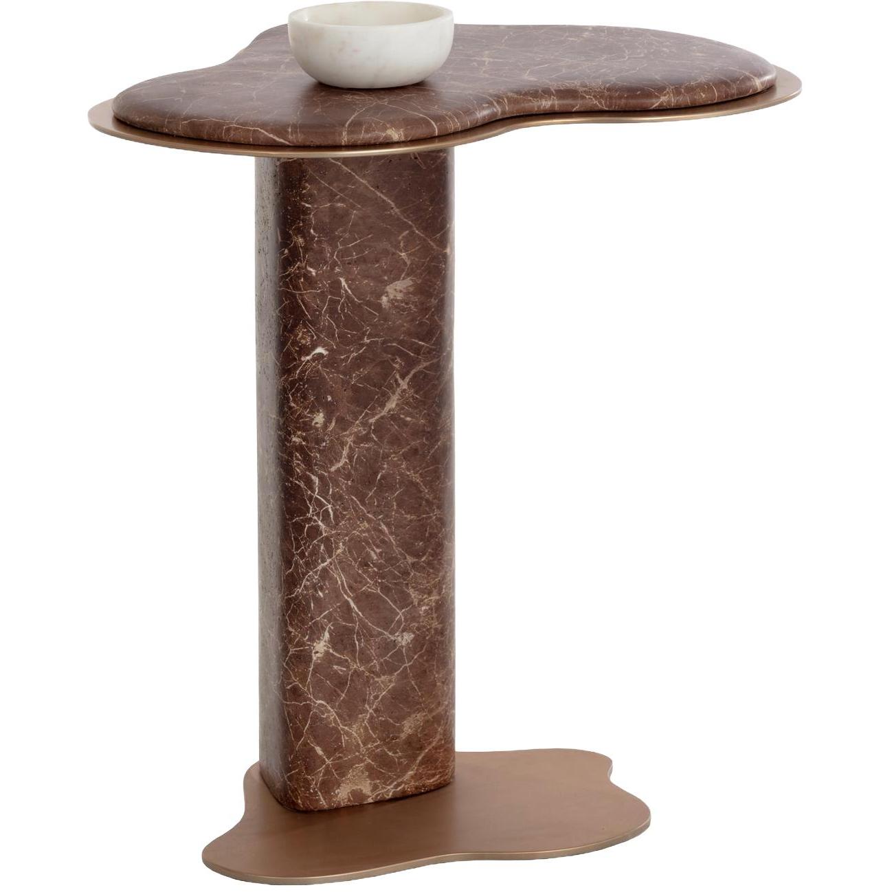 Isola End Table - Marble Look - Mocha 1 Isola End Table - Marble Look - Mocha
