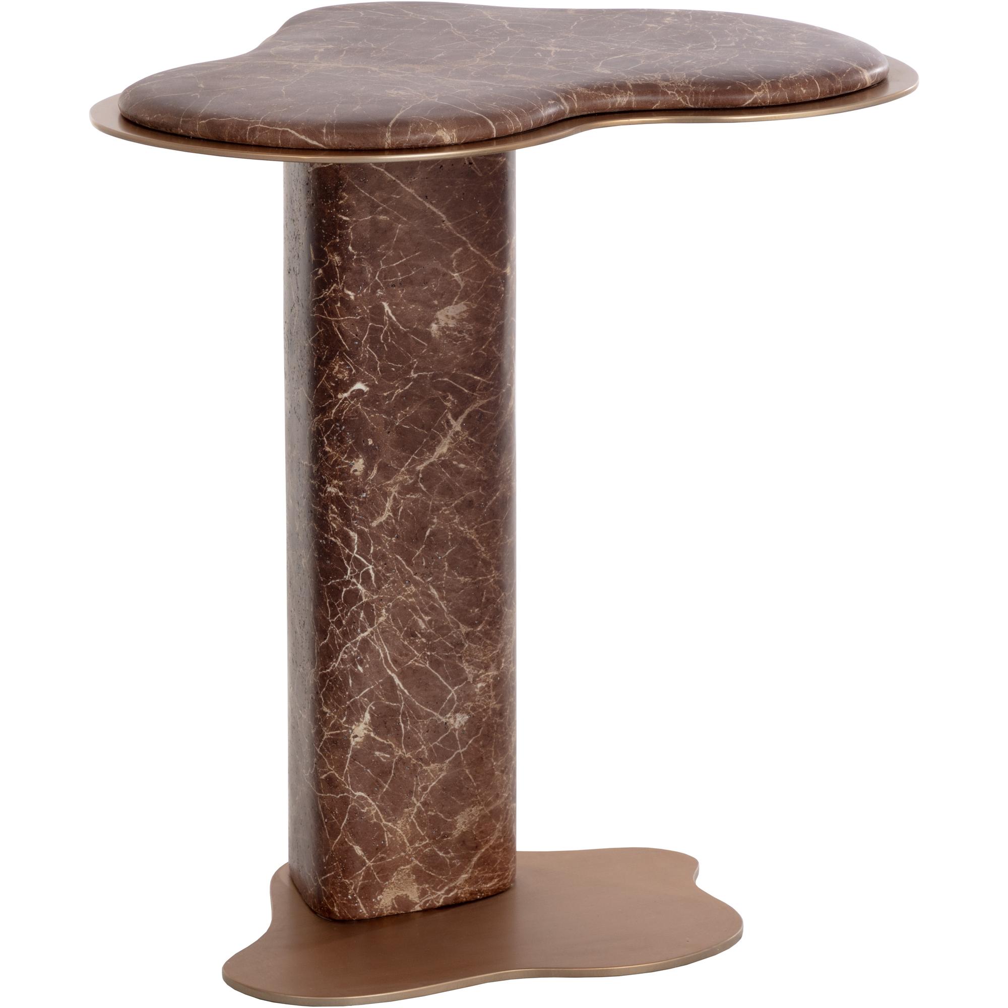 Isola End Table - Marble Look - Mocha 2 Isola End Table - Marble Look - Mocha - Image 2