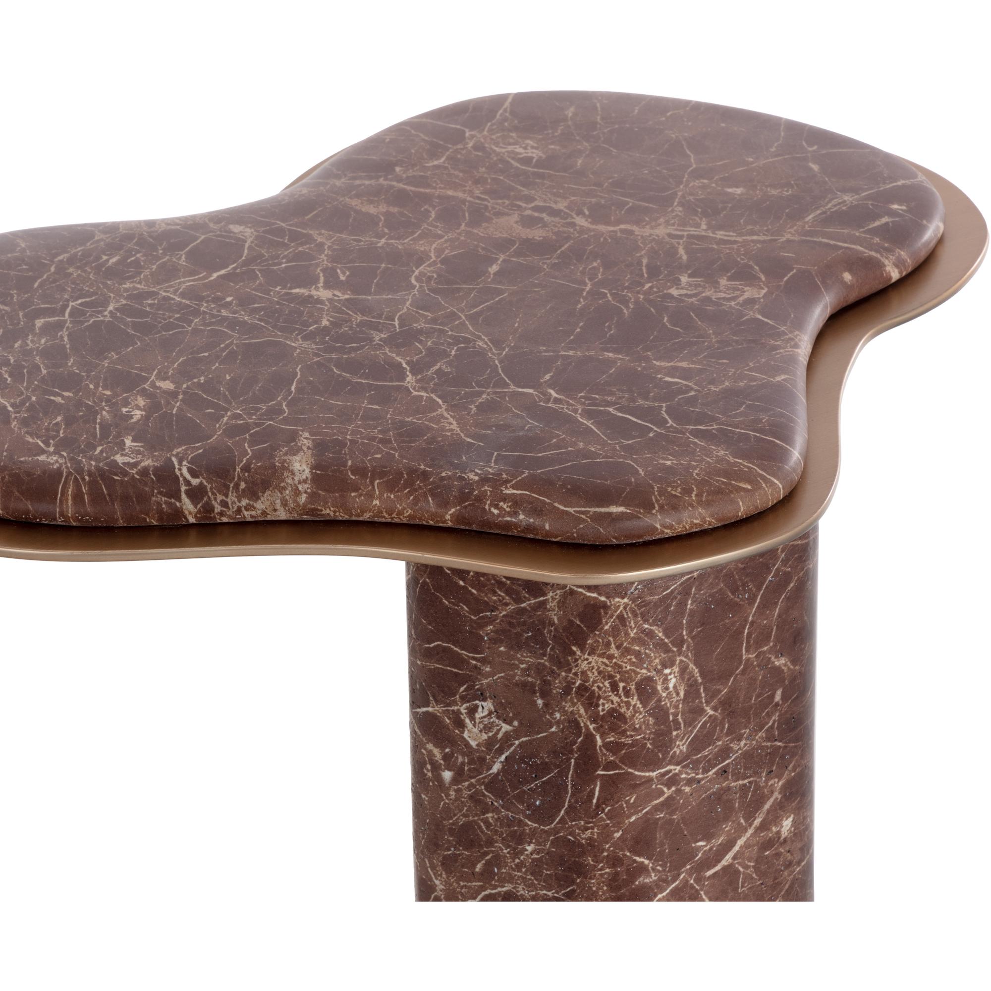 Isola End Table - Marble Look - Mocha 5 Isola End Table - Marble Look - Mocha - Image 5