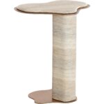 Isola End Table - Travertine Look - Dune 8 Isola End Table - Travertine Look - Dune - Image 3