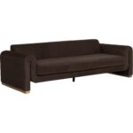 Romer Sofa - Brushed Gold - Nubuck Cocoa Leather