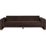 Romer Sofa - Brushed Gold - Nubuck Cocoa Leather 5 Romer Sofa - Brushed Gold - Nubuck Cocoa Leather - Image 2