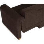 Romer Sofa - Brushed Gold - Nubuck Cocoa Leather 7 Romer Sofa - Brushed Gold - Nubuck Cocoa Leather - Image 4