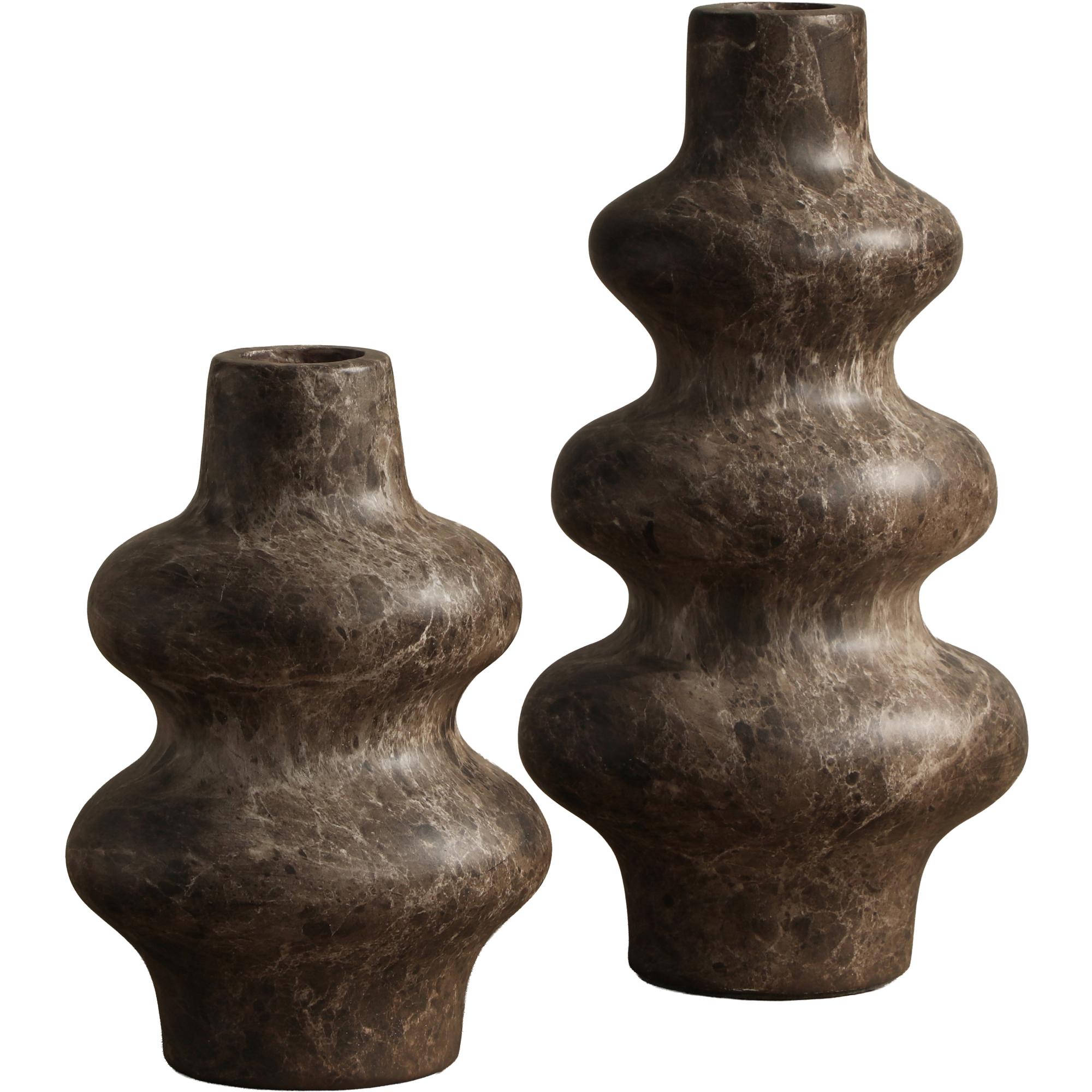Babylon Vase - Large - Marble Look - Dark Emperador 2 Babylon Vase - Large - Marble Look - Dark Emperador - Image 2
