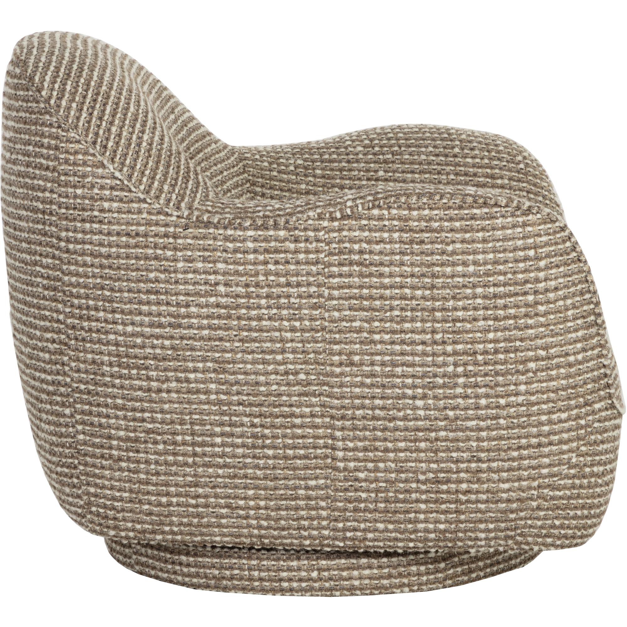 Tesoro Swivel Lounge Chair - Torched Meringue 3 Tesoro Swivel Lounge Chair - Torched Meringue - Image 3