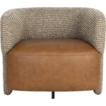Coppola Lounge Chair - Cognac Leather / Torched Meringue 7 Coppola Lounge Chair - Cognac Leather / Torched Meringue - Image 2