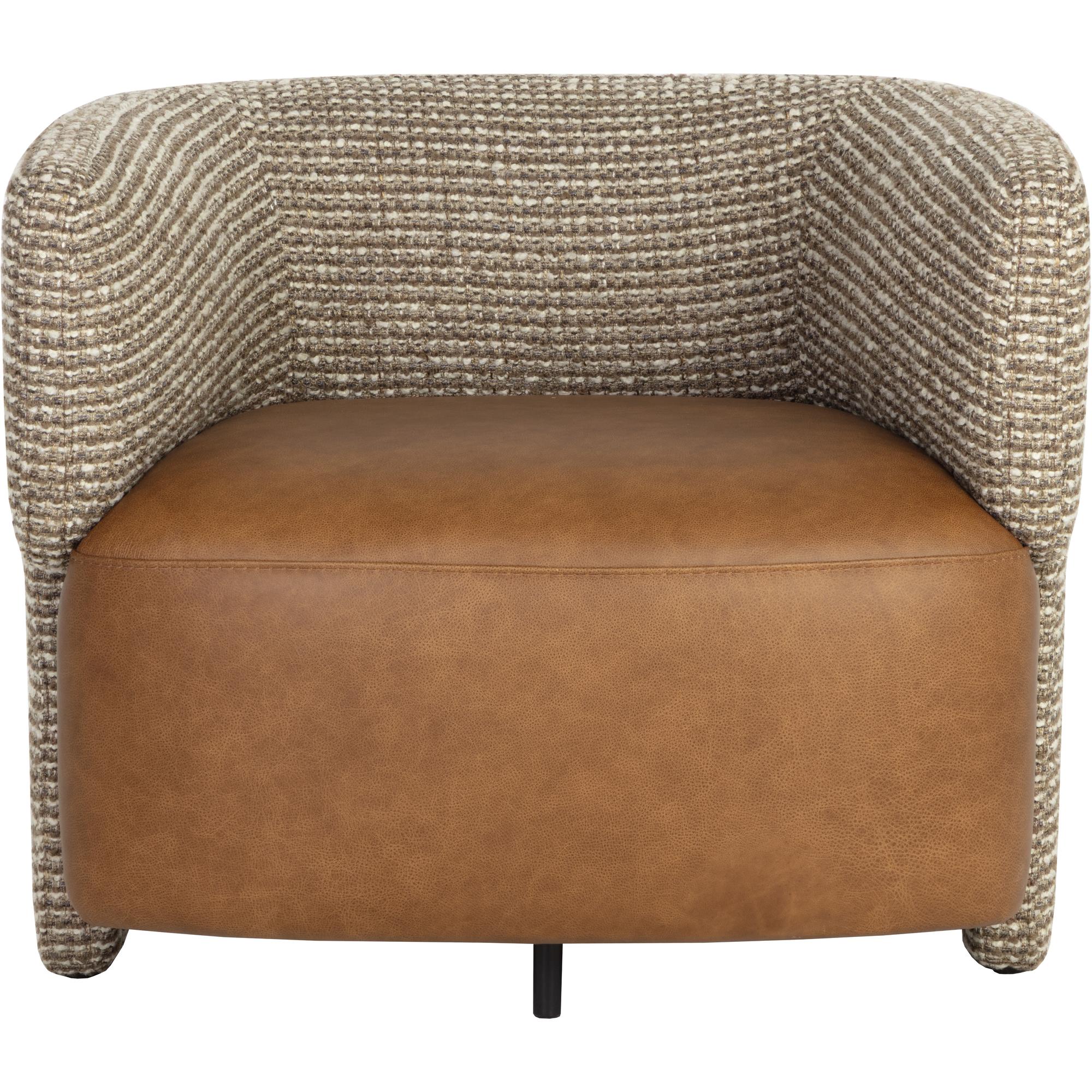 Coppola Lounge Chair - Cognac Leather / Torched Meringue 2 Coppola Lounge Chair - Cognac Leather / Torched Meringue - Image 2