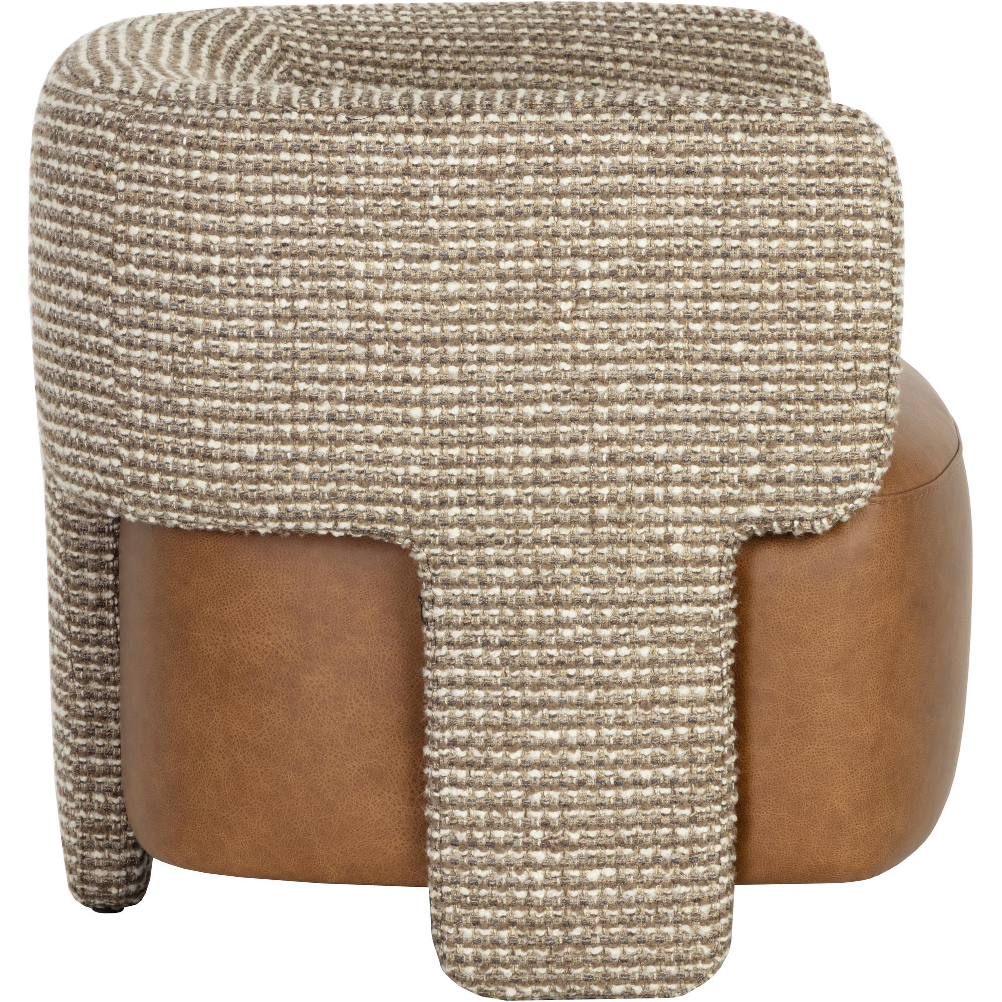 Coppola Lounge Chair - Cognac Leather / Torched Meringue 3 Coppola Lounge Chair - Cognac Leather / Torched Meringue - Image 3