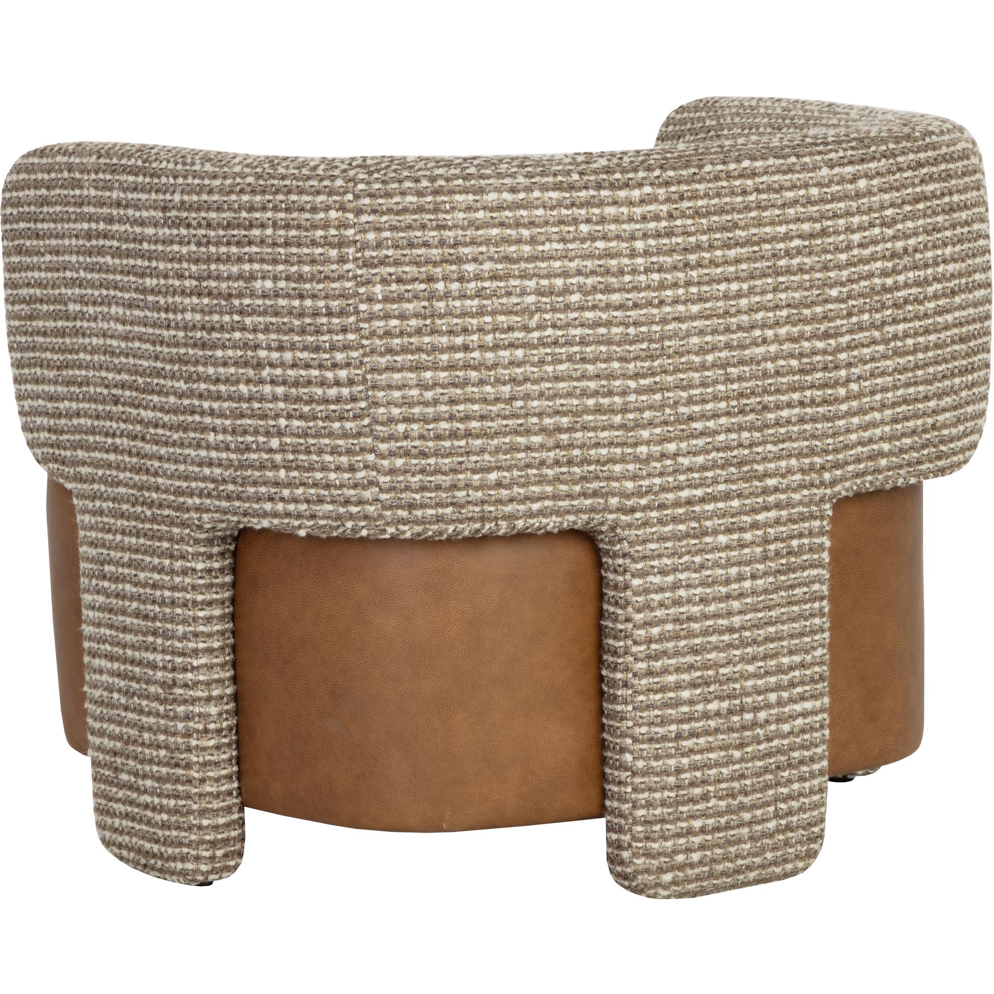 Coppola Lounge Chair - Cognac Leather / Torched Meringue 4 Coppola Lounge Chair - Cognac Leather / Torched Meringue - Image 4