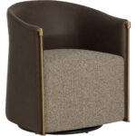 Leontine Swivel Lounge Chair - Gellar Earth / Eglinton Espresso
