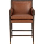 Mauti Counter Stool - Brown - Shalimar Tobacco Leather 6 Mauti Counter Stool - Brown - Shalimar Tobacco Leather - Image 2