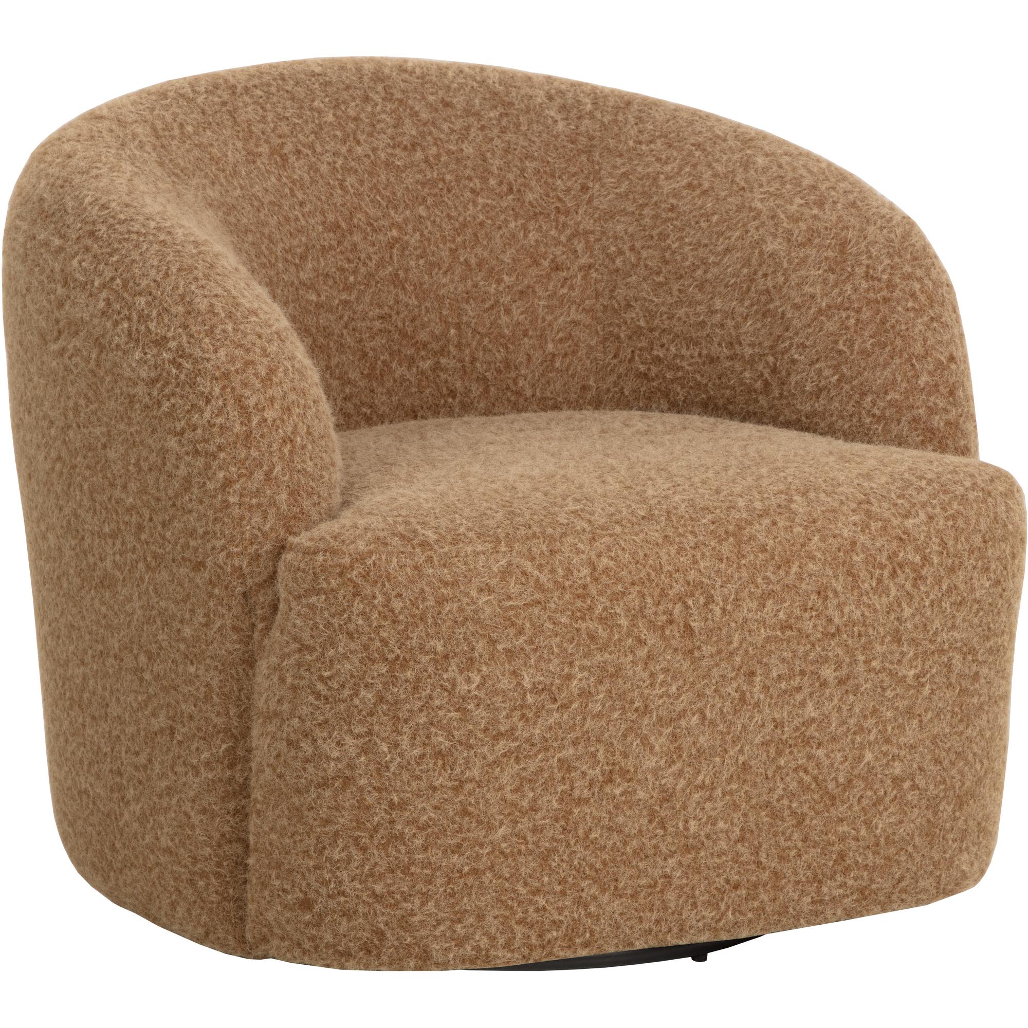 Fuwari Swivel Lounge Chair - Macio Camel 1 Fuwari Swivel Lounge Chair - Macio Camel