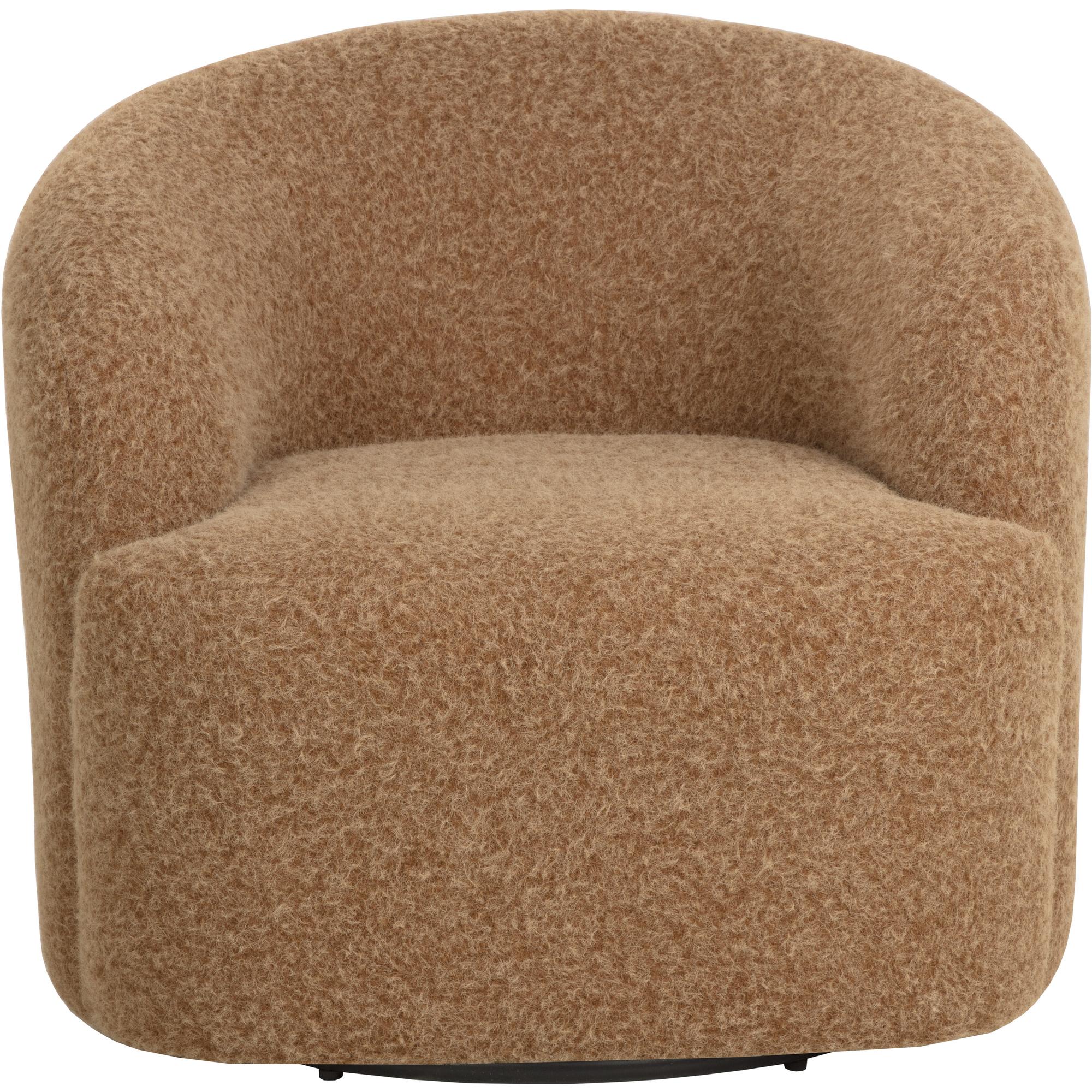 Fuwari Swivel Lounge Chair - Macio Camel 2 Fuwari Swivel Lounge Chair - Macio Camel - Image 2