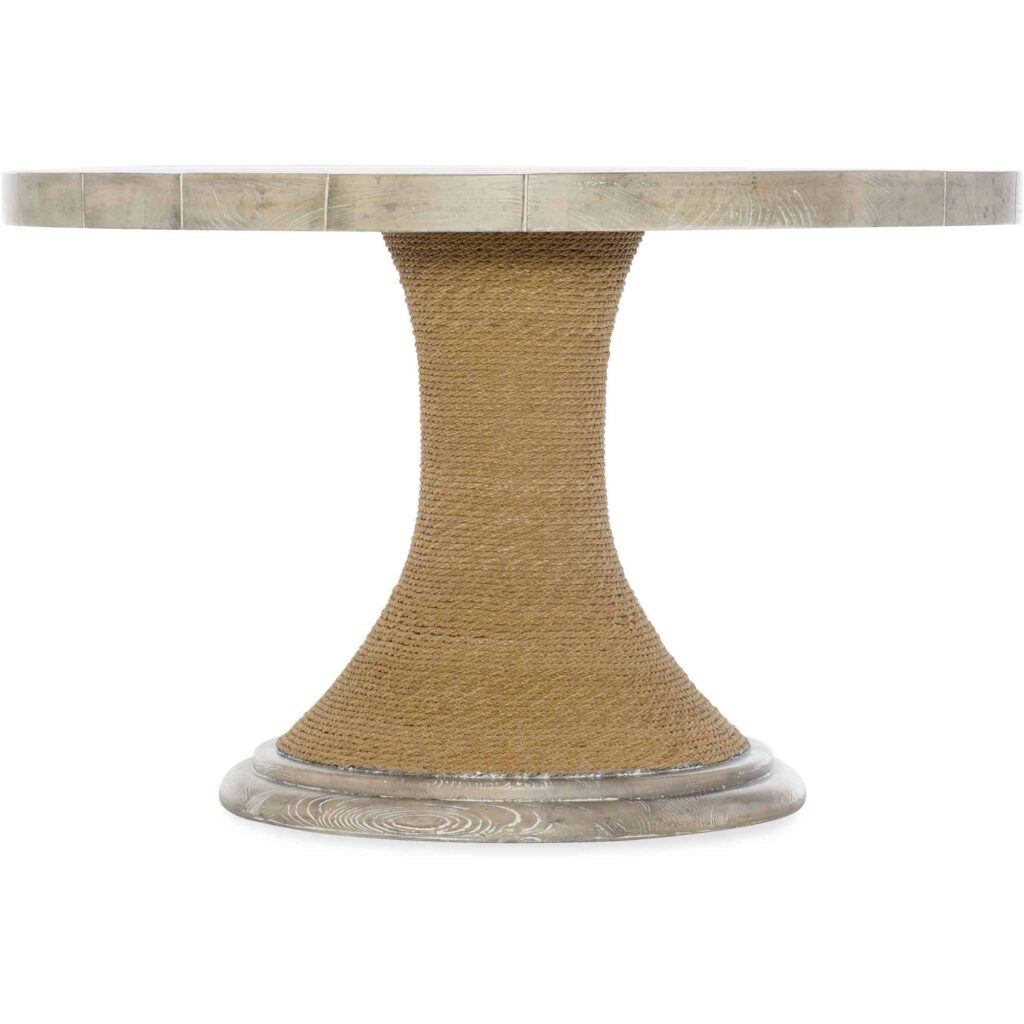 Amani 48in Round Pedestal Dining Table with Wood Top