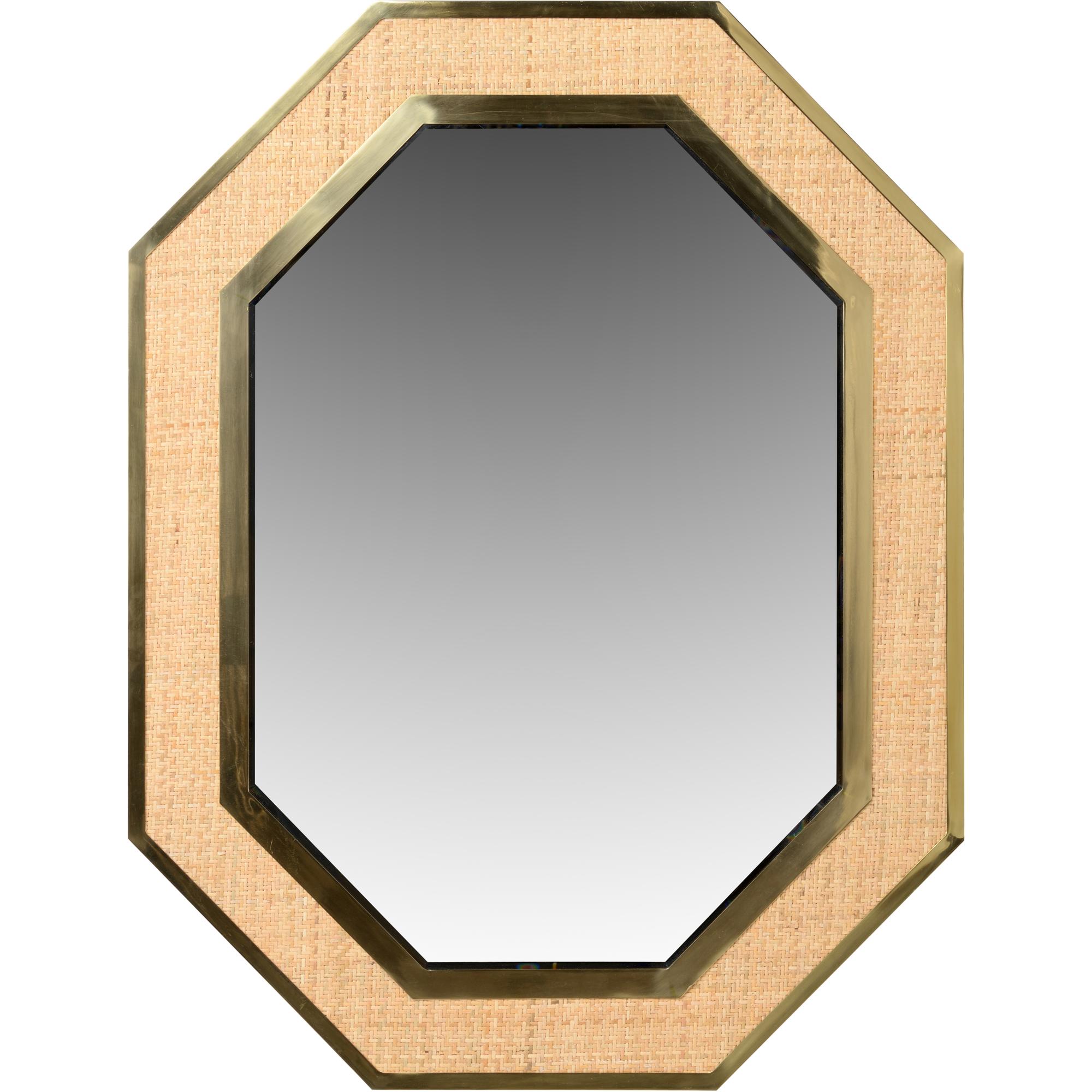 Dunbar Brass And Cane Mirror 1 Dunbar Brass And Cane Mirror