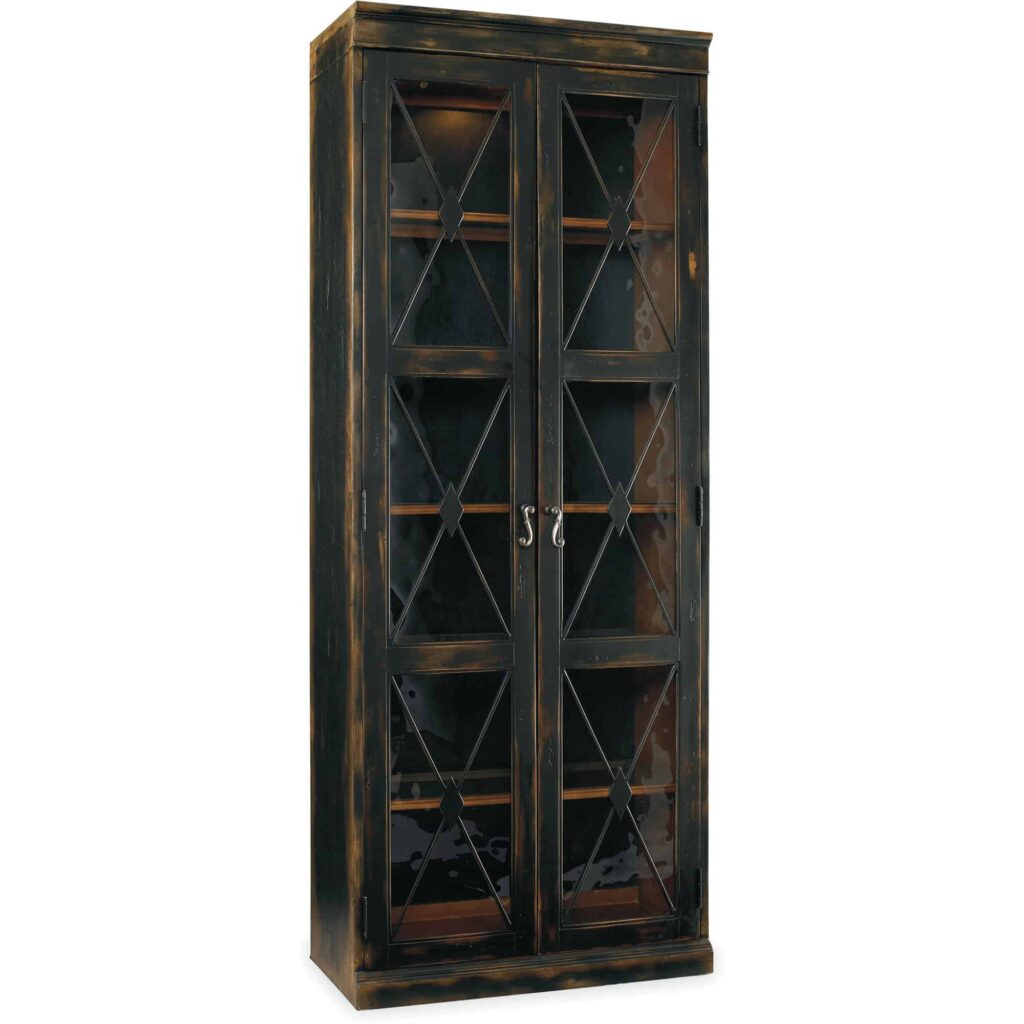 Sanctuary Two-Door Thin Display Cabinet - Ebony