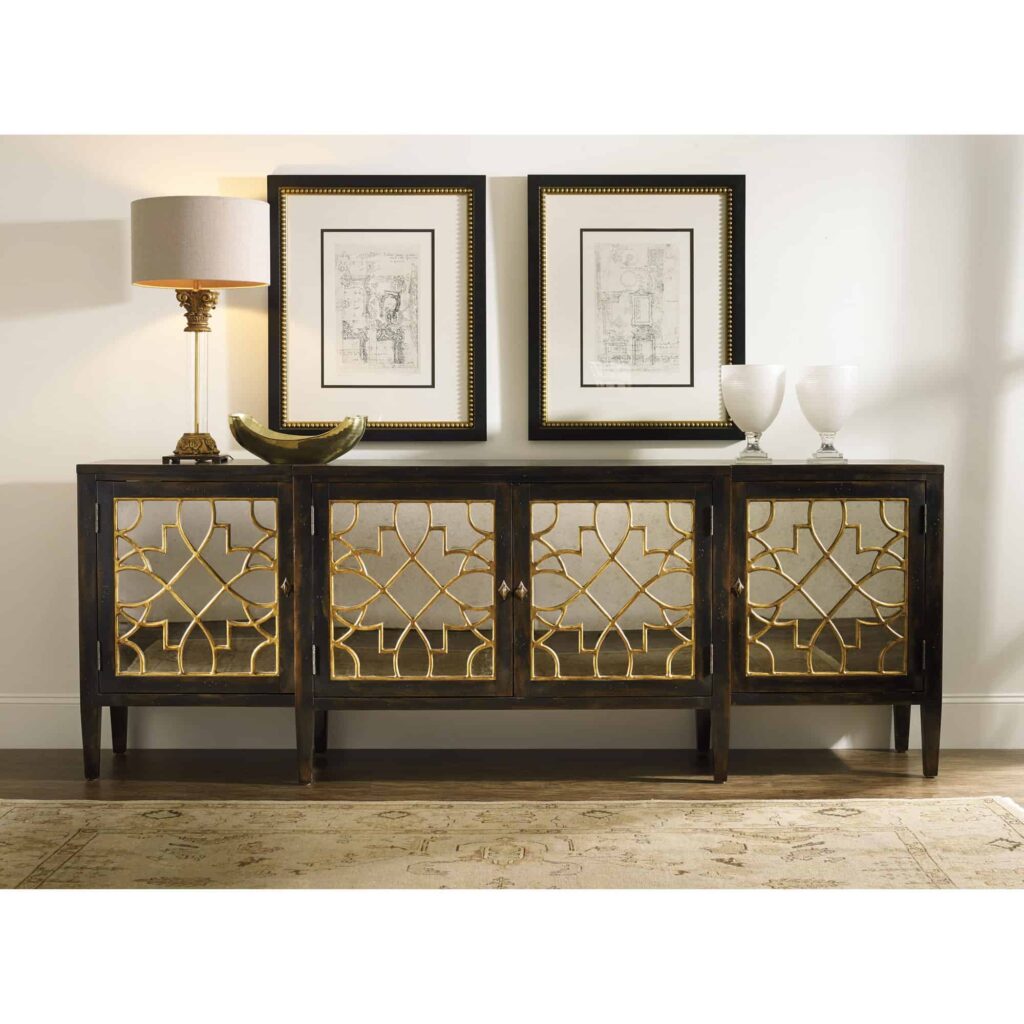 Sanctuary Four Door Mirrored Console - Ebony - Image 2