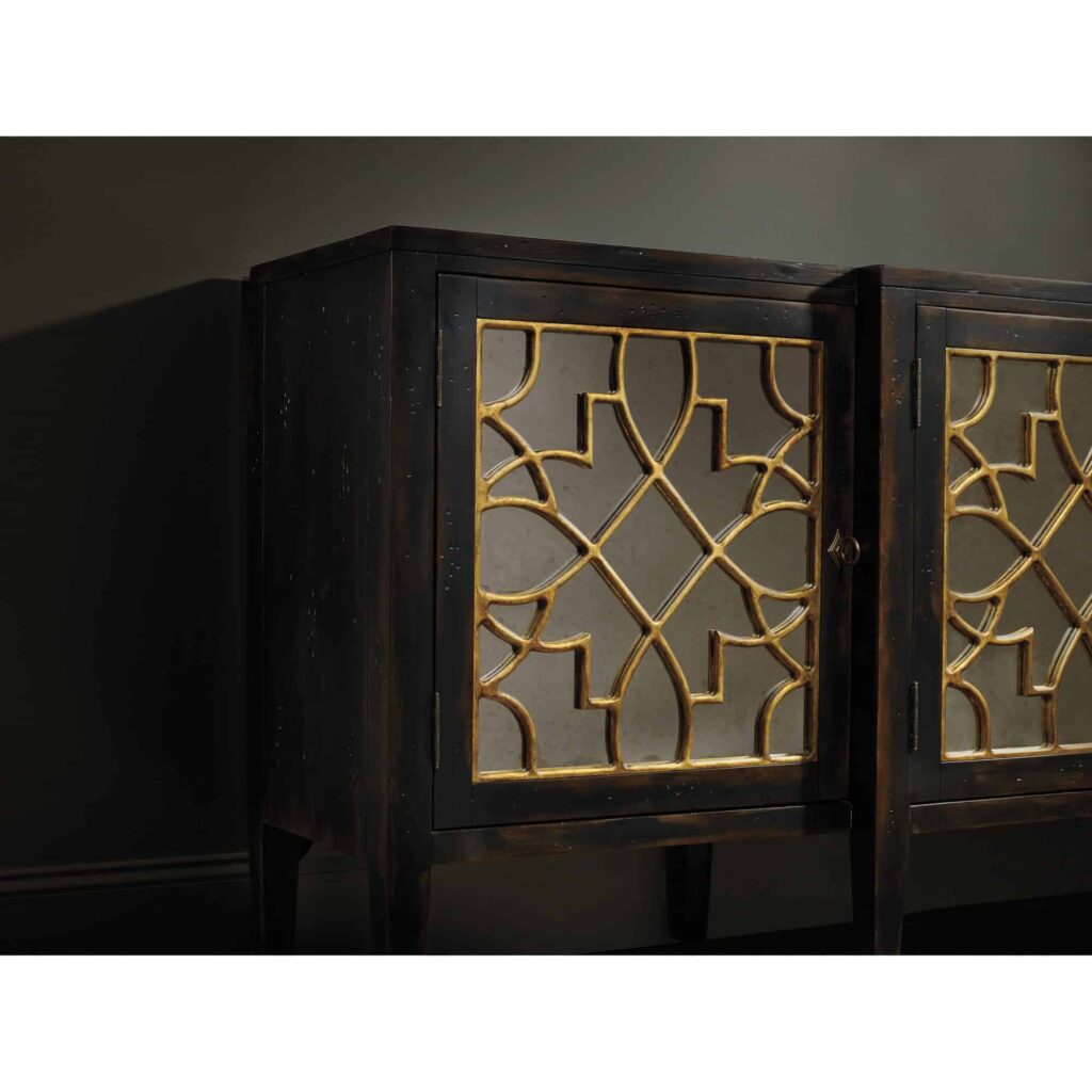 Sanctuary Four Door Mirrored Console - Ebony - Image 3