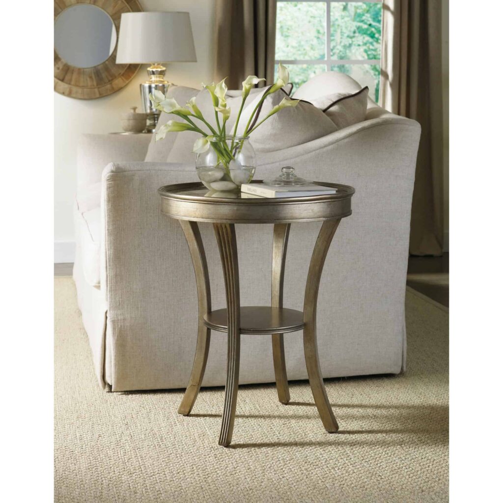 Sanctuary Round Mirrored Accent Table - Visage - Image 2