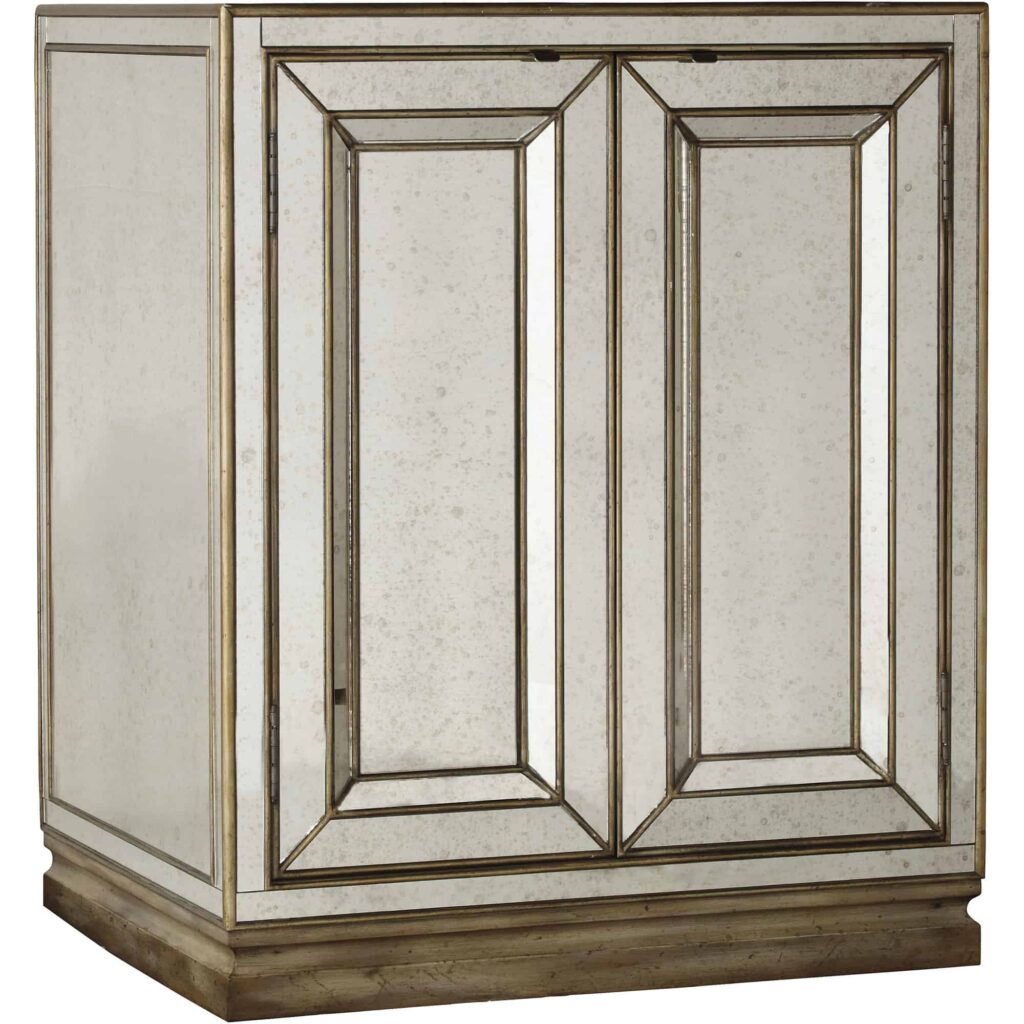 Sanctuary Two-Door Mirrored Nightstand - Visage