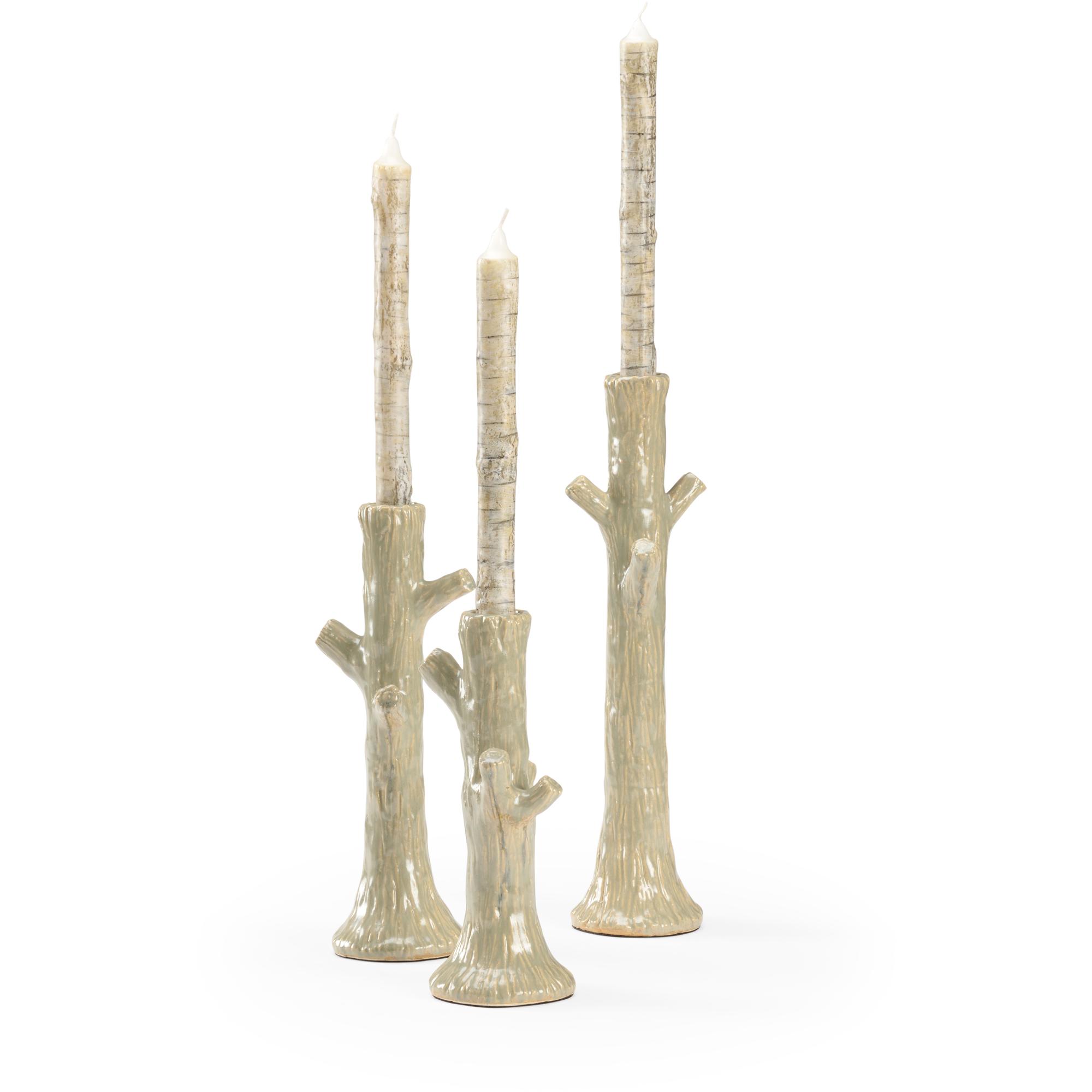 Faux Bois Candlesticks - Green (S3) 1 Faux Bois Candlesticks - Green (S3)