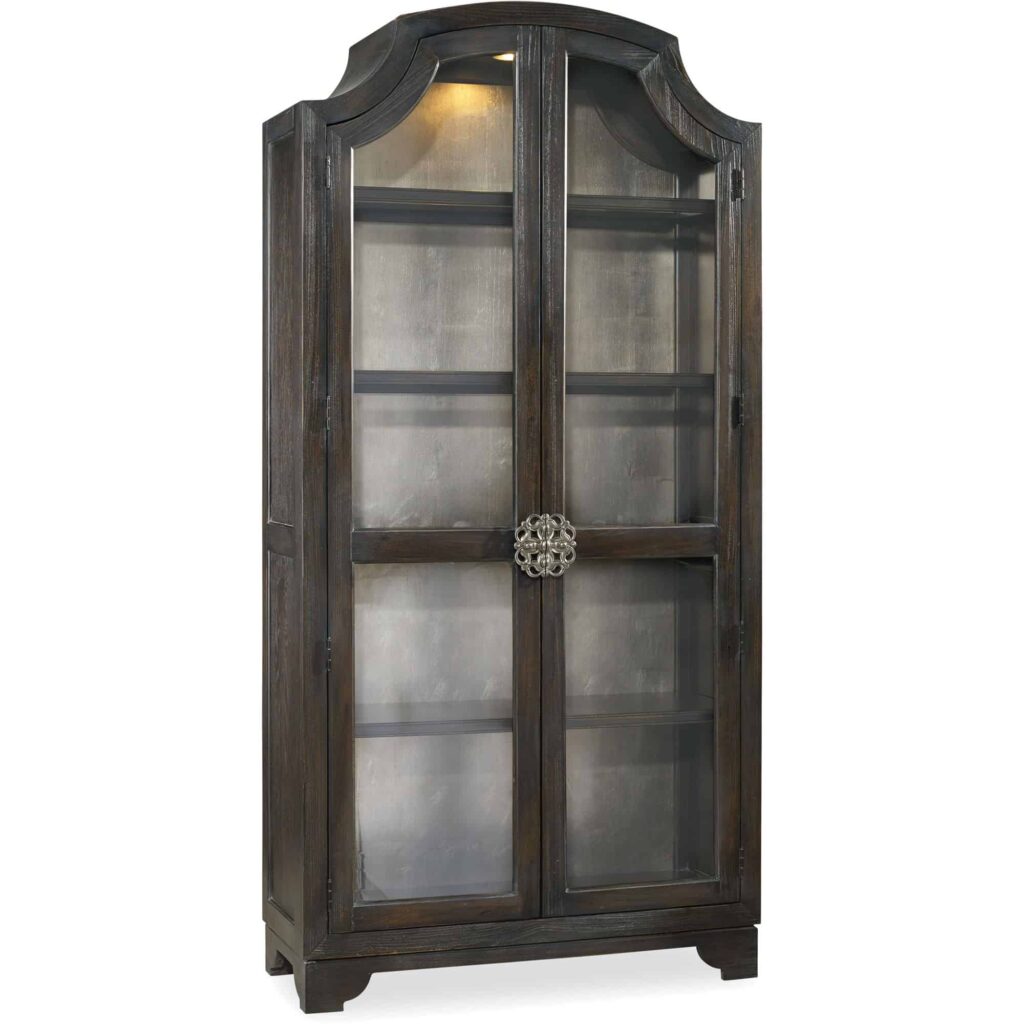 Sanctuary Glass Bunching Curio-Ebony Antiqued Oak