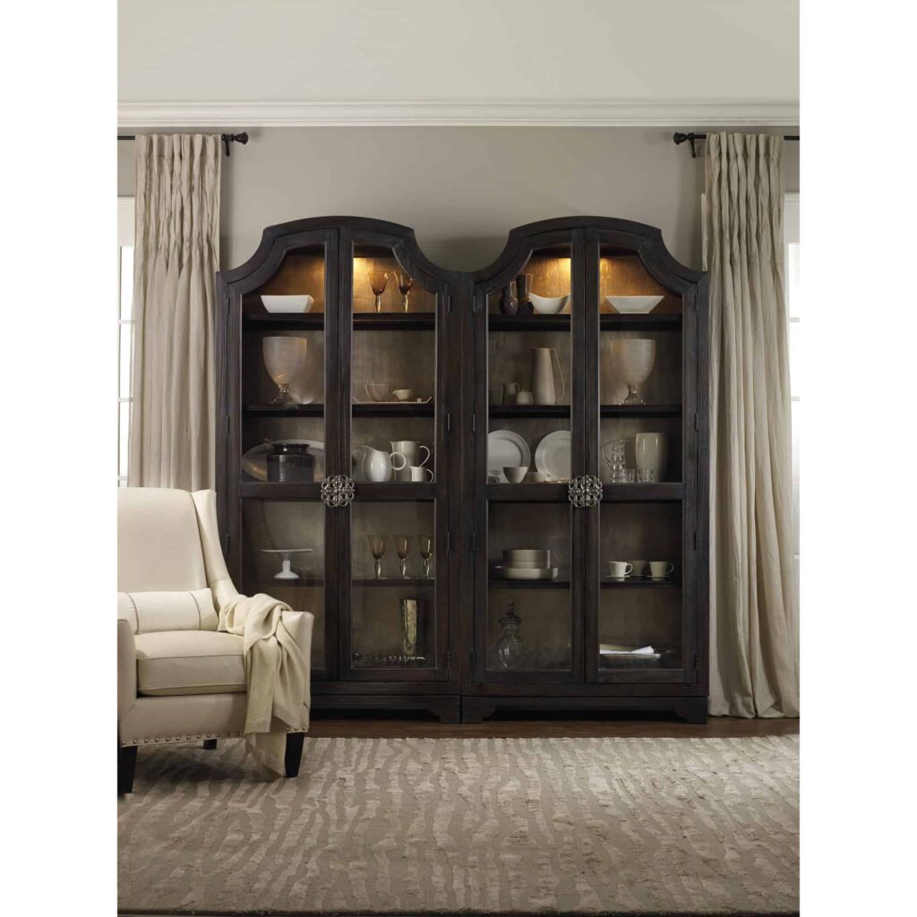 Sanctuary Glass Bunching Curio-Ebony Antiqued Oak - Image 2