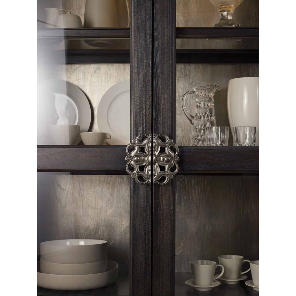 Sanctuary Glass Bunching Curio-Ebony Antiqued Oak - Image 3