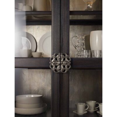 Sanctuary Glass Bunching Curio-Ebony Antiqued Oak 3031-50001 3031 50001 inset2