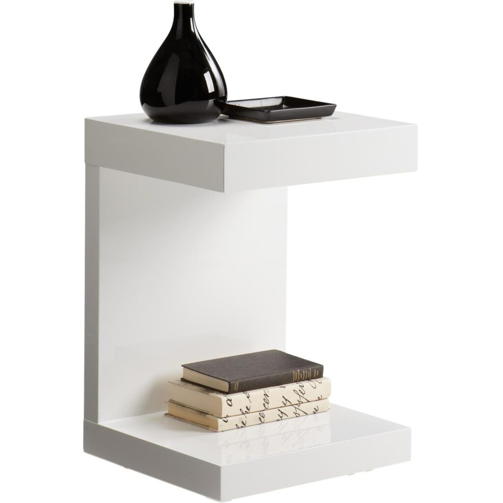 Bachelor End Table - High Gloss White