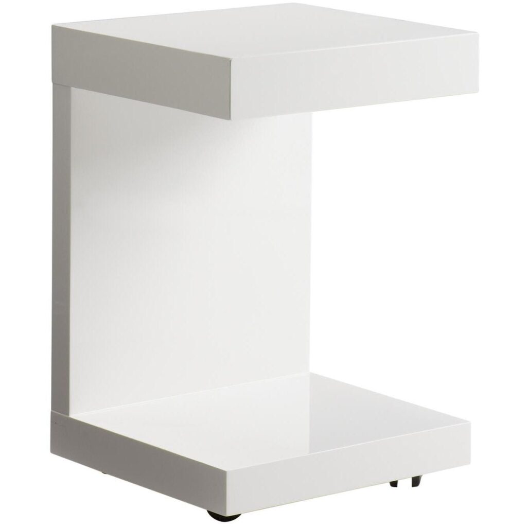 Bachelor End Table - High Gloss White - Image 3