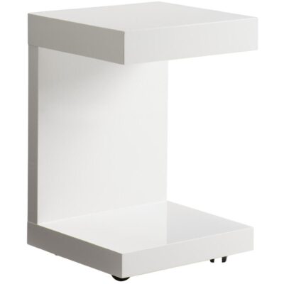 Bachelor End Table - High Gloss White 36556 36556 BACHELOR TV TABLE WHITE 2