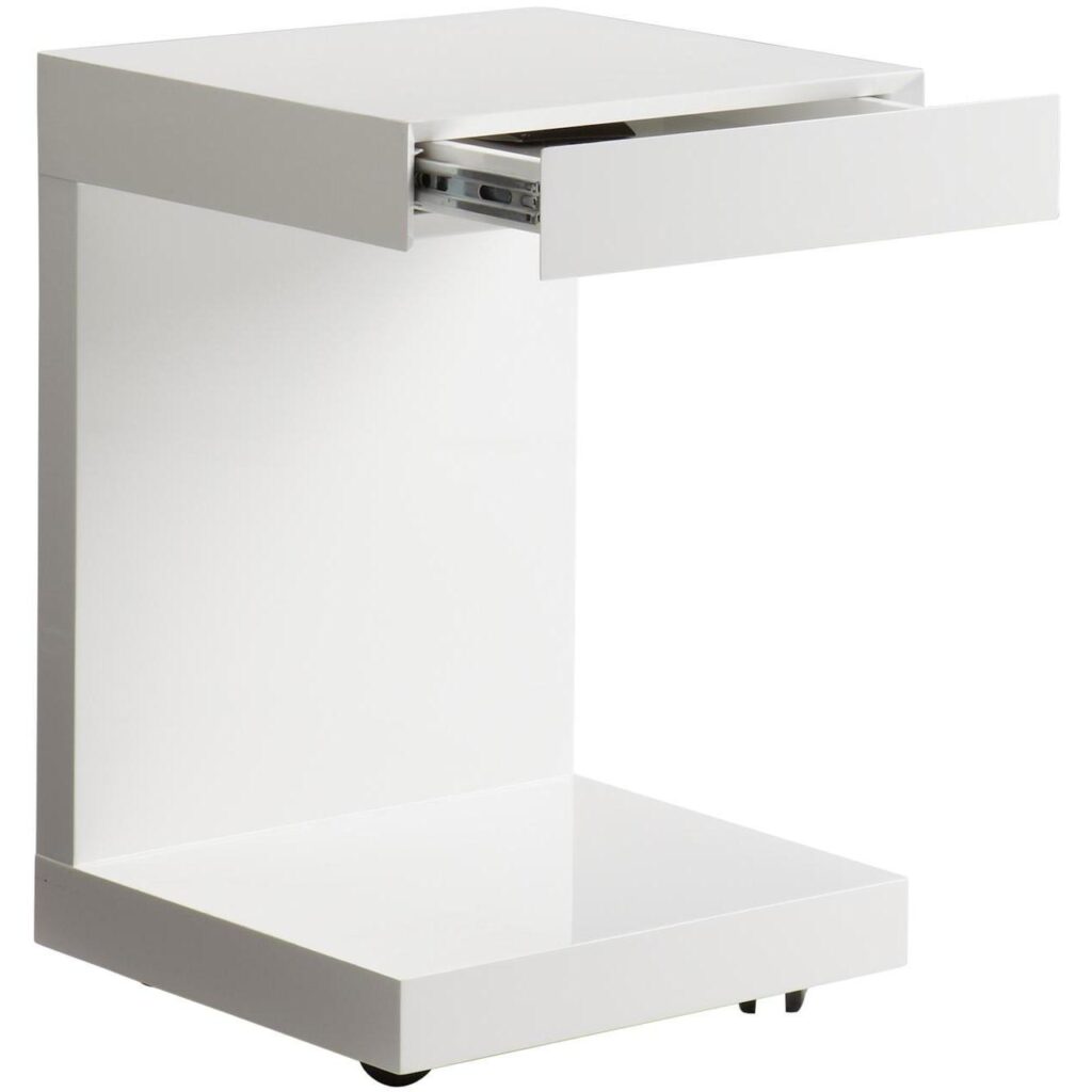 Bachelor End Table - High Gloss White - Image 4