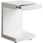 Bachelor End Table - High Gloss White 7 Bachelor End Table - High Gloss White 36556 36556 BACHELOR TV TABLE WHITE 3