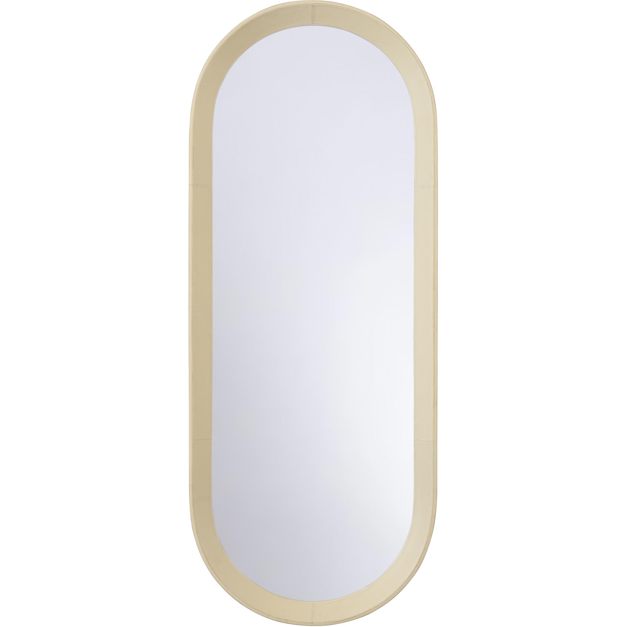 Oval Leather Mirror 1 Oval Leather Mirror
