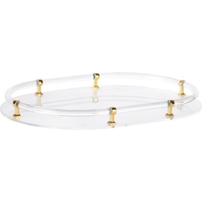 Acrylic Oval Tray - Gold