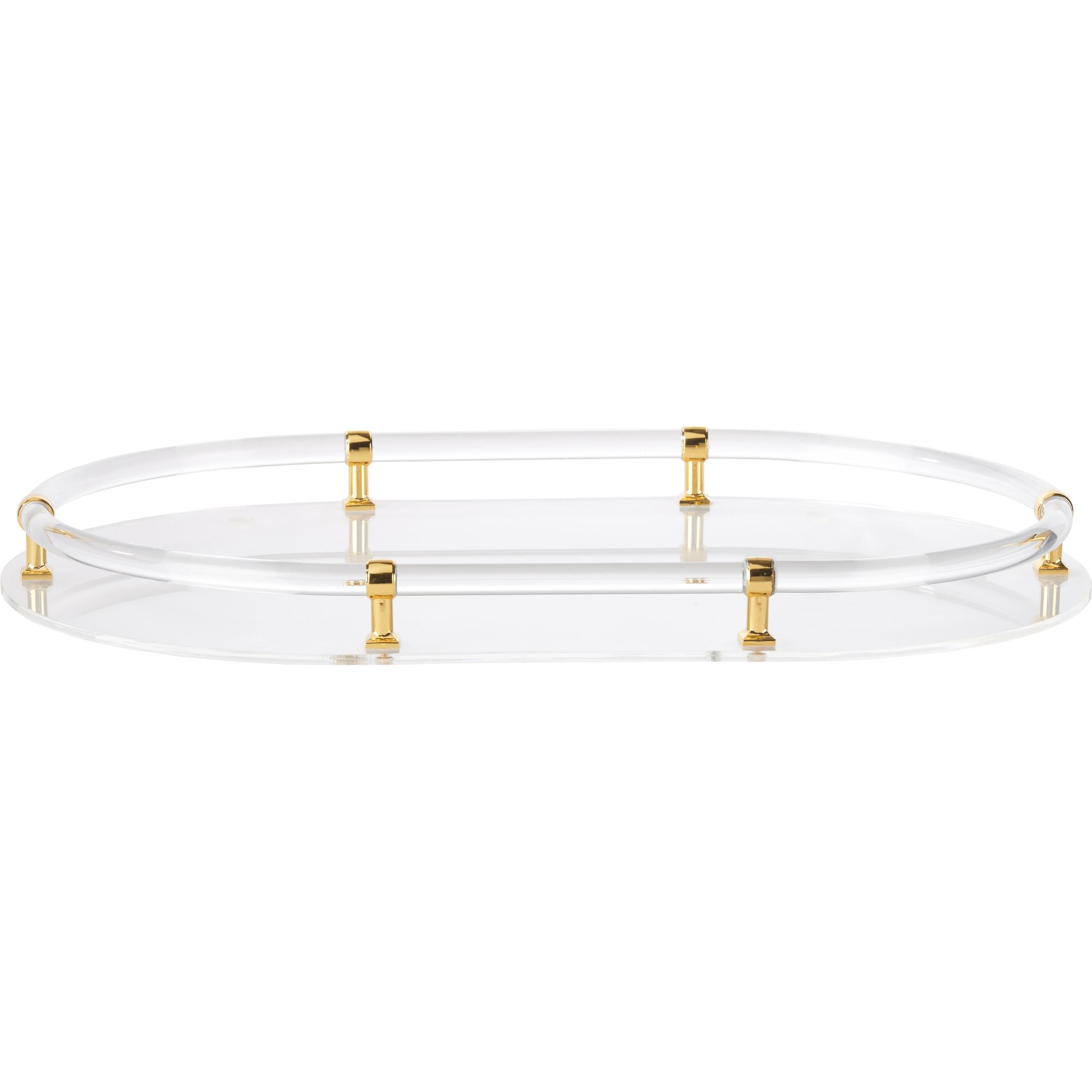 Acrylic Oval Tray - Gold 3 Acrylic Oval Tray - Gold - Image 3
