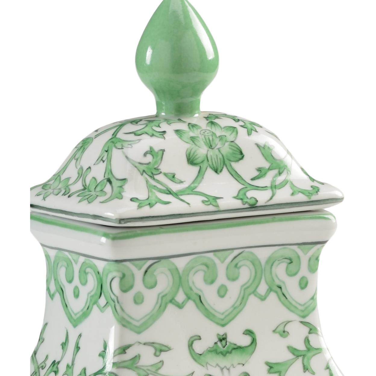 Green Covered Urn 2 Green Covered Urn - Image 2