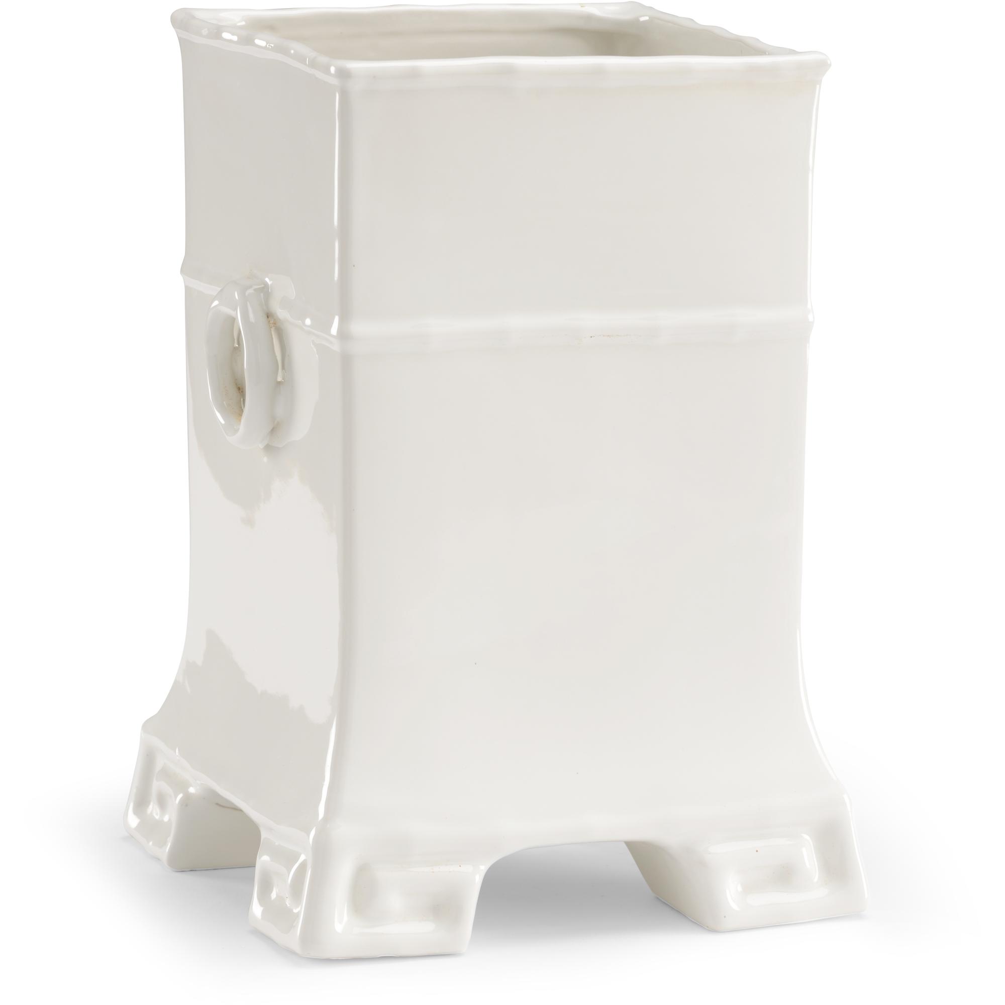 Greek Key Vase - White 1 Greek Key Vase - White