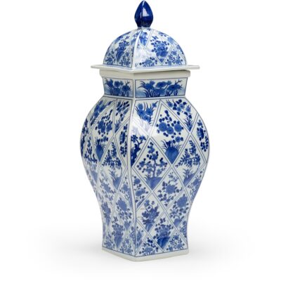 Blue And White Covered Vase