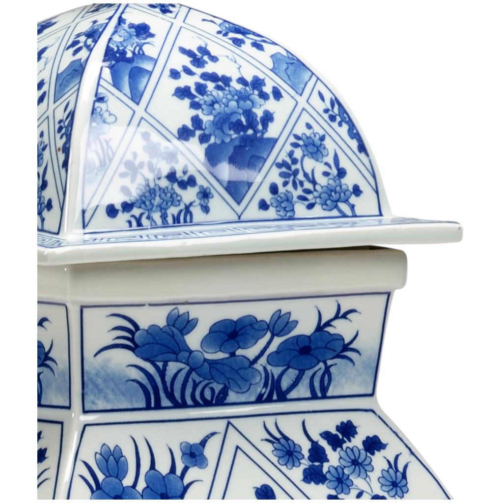 Blue And White Covered Vase 2 Blue And White Covered Vase - Image 2